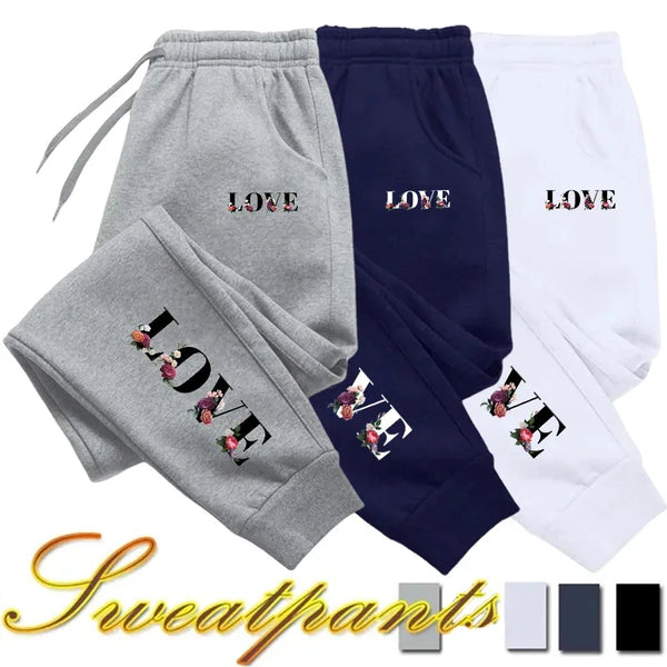 Womens Tracksuit Trousers Love Letter Print Street Sweatpants Daily Casual Simplicity Versatile Jogging Sport Pants