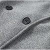 Grey Lapel Woolen Blend Short Coat Women Solid Single Breasted Long Sleeves Pockets Loose Jacket Lady Autumn Street Outerwear