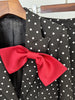 High Street Designer Suit Women Bow Decorated Polka Dot Blazer Pants Set 2PCS