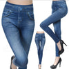 1pcs Women's Denim Print Leggings Females Slim Leggings Faux Jeans Leggings Lady Stretch Printed Tights Black Blue Pants