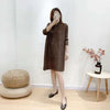 Women Pleated Single Breasted Dress Stand Theree Quarter Sleeve Tide Spring 2F0095