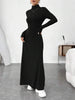 Knitted Elegant Long Sleeve Dress Women Autumn Winter Vintage Dresses Turtleneck Solid Vestidos Casual Street Y2K