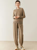 Women Cashmere Pants Autumn Winter Casual Loose Long Bloomers 100% Cashmere Knit Pants Chic Drawstring Pocket Cashmere Trousers