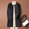 Long Duck Down Jackets Women Ultra Light Coat WinterCasual Slim Black Thin Autumn Parkas ED2071