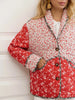Chic Printed Color Spliced Short Coats Women's Casual Single Breasted Cotton Pocket Coat Autumn Winter Lady Daily Outwears