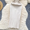 Yuoouoo Chic Sexy Package Hips Large Stretch Knitted Dress Elegant V-neck Buttons Office Lady Bodycon Dresses