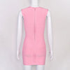 Sexy Plunge V Bandage Dress Stripes Slim Bodyocn Mini Party Celebrity Evening Dress Elastic Knitted Vestidos