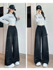 Womens Fleece Lined Jeans Loose Wide Leg Casual Slim Fit Denim Pants Comfortable Y2K Jeans Baggy Jeans Woman Clothing Jeans Y2K