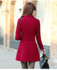 Autumn Winter Women Wool Coat Ladies Woolen Long Coat Female Slim-fit Double-Breasted Jacket with Belt S-3XL