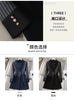 Women Stripe Stitching Woolen Blazer Coat Long Sleeve Jacket Office Ladies Work Wear Blazers Female Windbreakers Outerwear