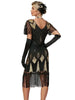 1920s Women Flapper Fringe Dress Sexy V-neck Butterfly Sleeve Sequin Banquet Party Evening Dress Ladies Vintage Gatsby Costumes