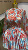 Women Print Full Sleeve O-neck Pleated Long Dress Spring Evening Elegant Romantic Vacation Party Birthday Dresses