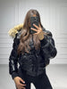 Wool Collar Hooded Cotton Women's Jacket Zipper Elastic Hem Long Sleeve Pocket Women Winter Coats Autumn Short Jacket For Ladies