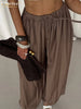 Loose Brown Women's Pants Casual High Waist Wide Leg Trousers Elegant Classic Solid Pants Female Clothing