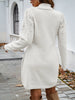 Autumn Women Sweater Dresses Pearls Round Neck Long Sleeve Hip Wrap Dress Winter Elegant Ladies Casual Solid Slim Fit Dress