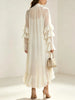 Women Chiffon Maxi Dress High Neck Tiered Ruffle Loose Irregular Hem Elegant Party Wedding Guest Long Dresses with Innerwear