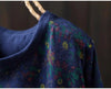 Japanese Vintage Mori Girl Floral Printed Knitted Sweater Pullover Dress Women Autumn O-Neck Long Sleeve Casual Loose Dresses