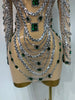 Women Sexy Turtleneck Sequins Diamonds Bodycon Mini Dress Evening Party Costume Bar Nightclub Stage Performance Clothing