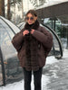 Vintage Faux Fur Patchwork Women Thicken Coat Long Sleeve Belt V-neck Female Outwear Winter Lady Streetwear