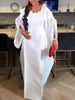 Women Modest Satin Embroidery Bubu Dress For Church Outfits African Traditional Long Loose Square Collar Batwing Sleeve