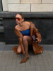 Brown Crocodile Embossed Faux Leather Trench Coat Lapel Single Breasted Straight Front Pockets Autumn Winter Fit Jacket