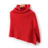 French Retro 100% Pure Wool Shawl Women's Autumn Winter High Neck Thick Warm Cover Knitted Scarf, One-Piece Cape
