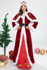 Deluxe Classic Mrs. Claus Christmas Costume Xmas Party Santa Claus Cosplay Women Red Dress Christmas Queen Carnival Party Dress
