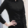 Spring Autumn black white shirt women's Korean version slim fit long sleeved workwear shirt professional dress formal top