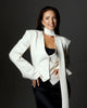 Women Elegant Striped Blazer Top Scarf Lace Up Patchwork Blazers Female Street Casual Commuting Jackets Coats