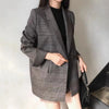 Spring Autumn Style Korean Casual Western-style Clothes Vintage Plaid Cotton Lapel Lesson Slims Women's Blazer Coat