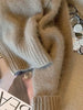 Patchwork Zipper Cropped Cardigan Women 400g Thick Autumn Knitted Sweater Jacket Vintage 2000s Short Fitted Knitwear Coat