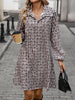 Women's Casual Plaid Long Sleeve V-Neck Dress