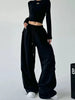 Harajuku Wide Leg Sweatpants Women Streetwear Baggy Oversize Gray Sports Pants Woman Drawstring Casual Joggers Trousers