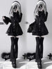 Gothic Vintage Girl Slim Patchwork Dress Women High Street Lace Skinny Long Sleeve Dresses France Sweet White Clothing