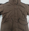 Women Brown Drawstring Waist Puffer Jacket Stand Collar Warm Cotton Padded Coat Casual Oversized Winter Parka Outerwear