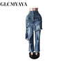 Denim Pants Women Retro Sexy Hole Hollow Out Jeans Ripped out Pencil Trousers Street loose High Waist Lady Pant