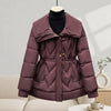 Women Large Fur Collar Warm Mid-Length Down Cotton Jacket Winter Coat Puffer Jacket Female Parkas Outerwear