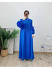 Wine Red Pleated Dress For Women Flower Sleeves Female Evening Party Elegant Clothing Ladies 2DB1827