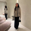 Dalmatian Faux Fur Jackets Women Lapel Collar Single Breasted Slim Fit Long Sleeves Coats Lady Autumn Street Outwear