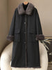Double-sided Wear Rabbit Fur Coat Women's Winter X-long Parkas Thicken Warm Wool-neck Overcoat Female Streetwear Outerwear