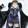 Victoria Gothic Velvet A-line Dresses Female Elegant Evening Lolita Partywear Grunge Sling Lace Hem Alt Cloth