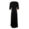 Women's Irregular Lattice Patchwork Long Dresses Vintage Buttons O Neck Half Sleeves Casual Lady Commuting Dress