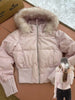 Women's Cotton Jacket Fur Collar Zipper Slim Waist Pocket Warm Thicken Coat Autumn Winter Hooded Jacket Lady Outwears