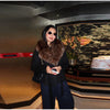 Lace-Up Long Overcoat Women's Coat Office Lady Elegant Woolen Furry Patchwork Long Sleeve Coats Loose Cardigan Jackets