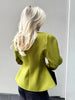 Women Long Sleeve Short Jackets Stand Neck Button Waist-cinching Chic Blazer Lady Commute Street Outerwear