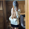 Streetwear Black Hoodie Coat Women's Clothing Hooded Zipper Slim Fit Y2k Jackets Casual Sweatshirts Tops Ropa Mujer