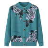Autumn Winter Women Knitted Sweater Cardigan Jacket Print Long-Sleeve Warm Sweaters Coat Female Knit Top Mother Clothes