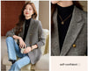 Women Blazer Ladies Grey Coffee Long Sleeve Female Casual Jacket For Autumn Winter Double-Breasted Suit Female Outerwea