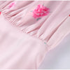 Elegant Printed Satin Long Dress Women Slim Lace Up V-neck Full Sleeve Pleat Dresses Autumn Lady Party Evening Robes