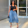 Women Streetwear Fly Denim Calf-Length Pants Autumn Loose Safari Style Cargo Harem Hip Hop Jeans